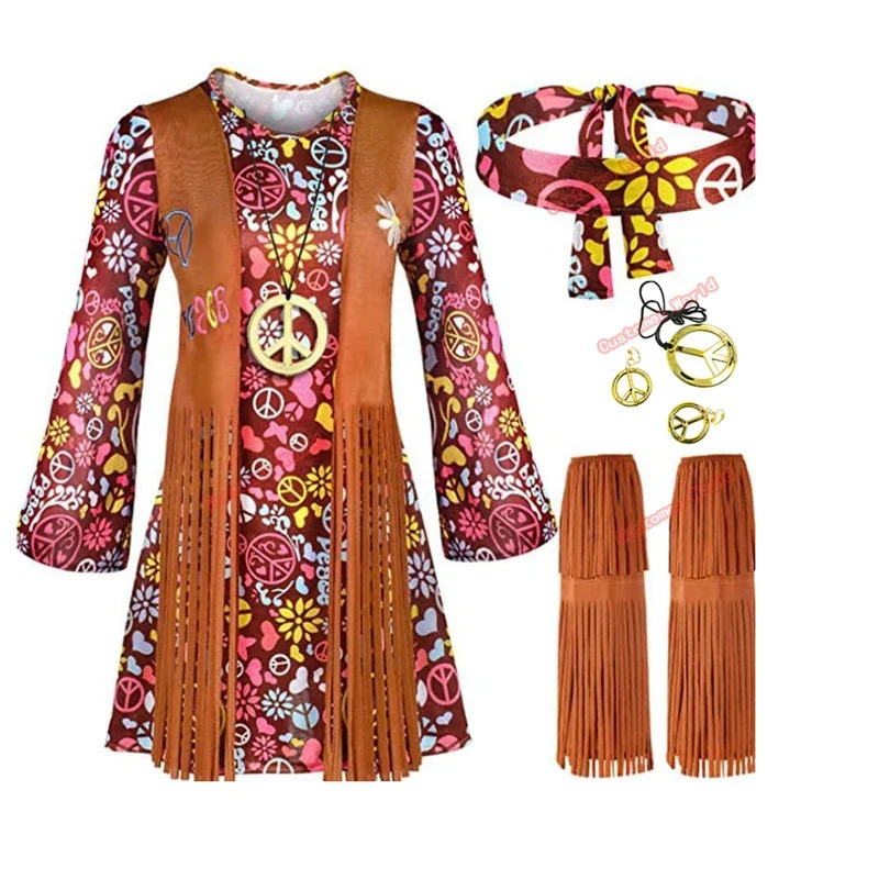 Women'S Accessories In The 60S - Peace Love-Disfraz de fiesta para mujer,