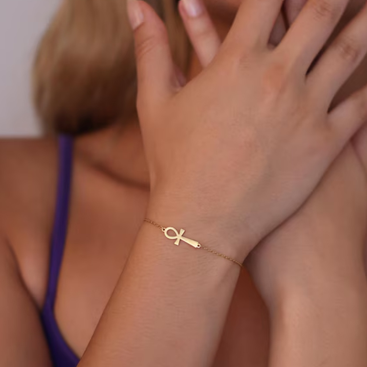 Women Accessories Egypt - Pulsera cruzada egipcia Ankh para mujer,
