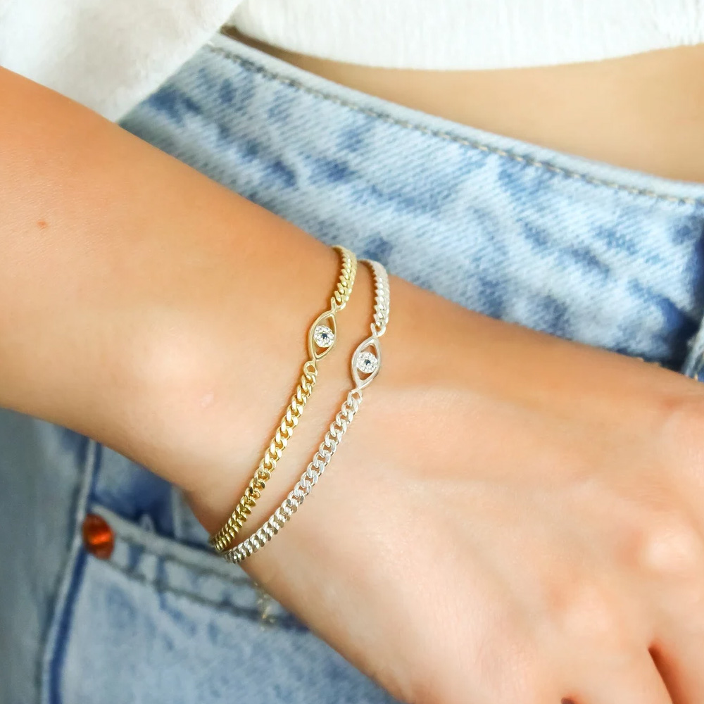 Evil Eye Bracelet - Stonefans-pulsera Simple de mal de ojo