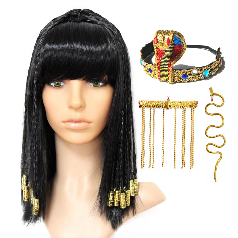 Women Accessories Egypt - Peluca de Cleopatra para mujer, reina