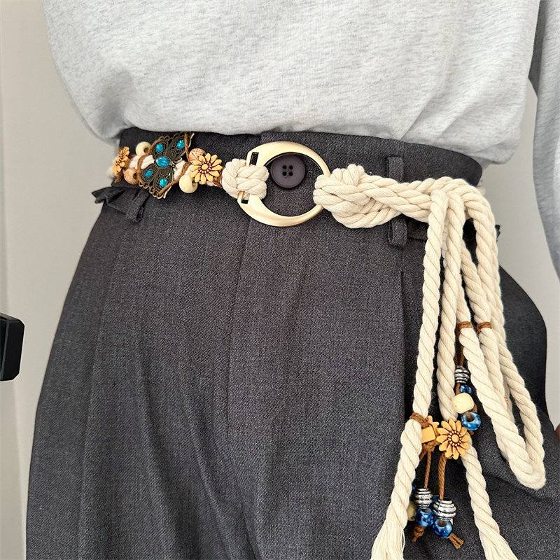 Nuevo Cinturón Tejido a Mano d - Women Accessories Chain reseña y precio