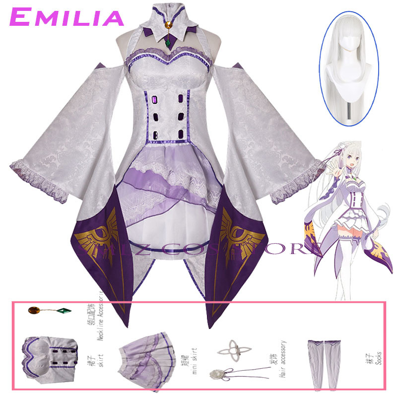 Disfraz de Emilia Cosplay Anim - Women Accessories Set reseña y precio