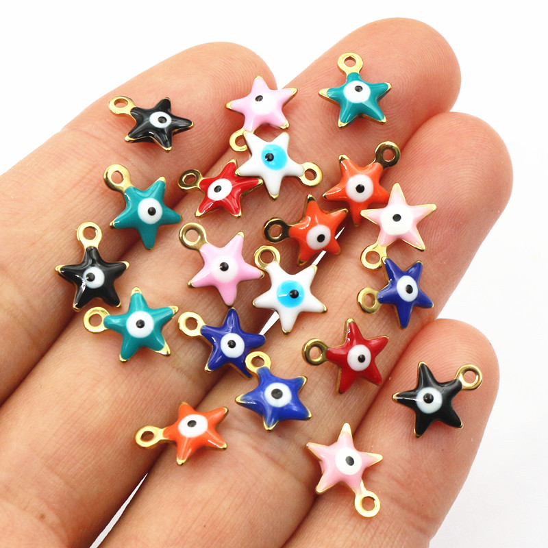 20 Uds. 10x8,5mm esmalte ojos  - Evil Eye Bracelet reseña y precio
