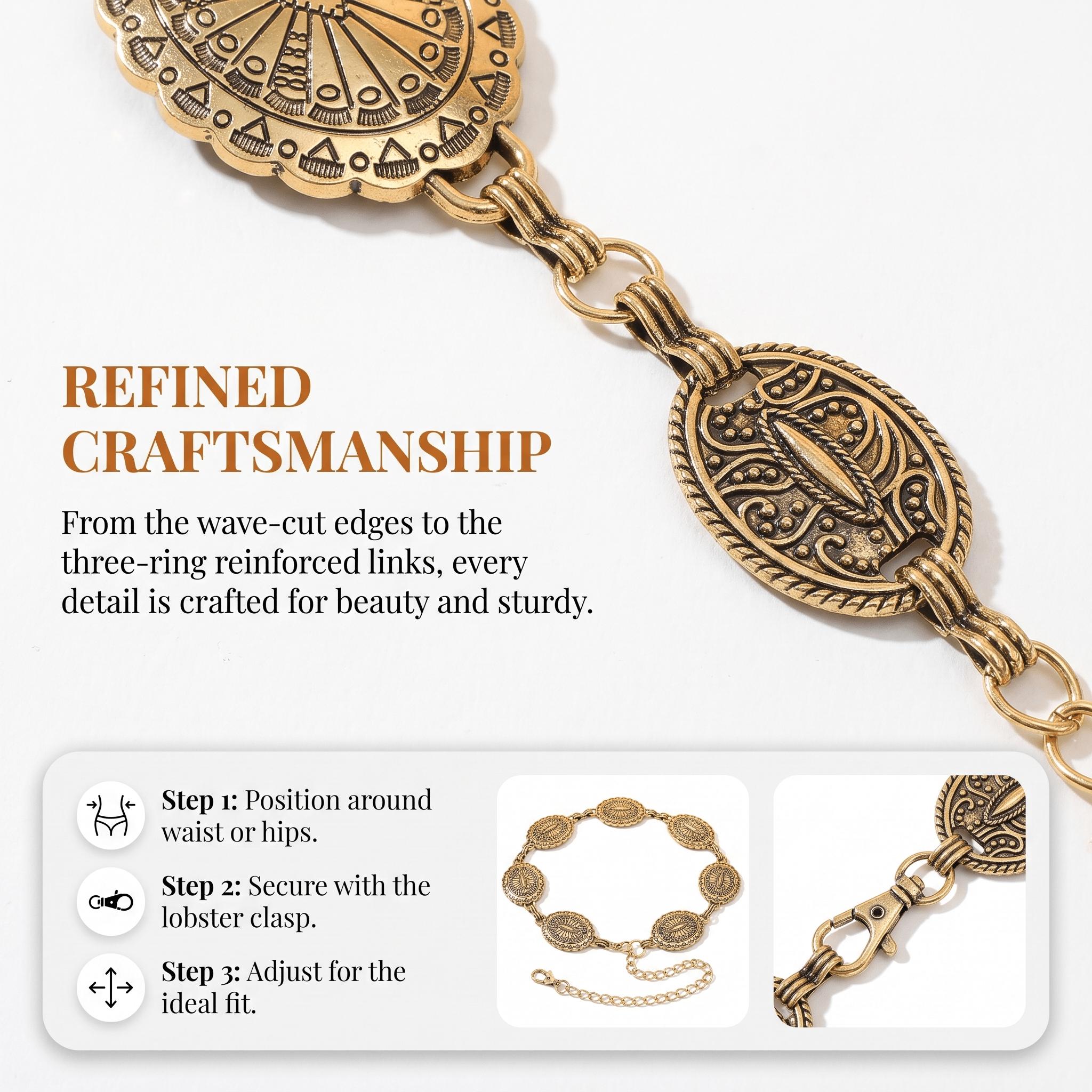 Cinturón de Cadena con Conchos - Women'S Jeans Accessories Chain reseña y precio