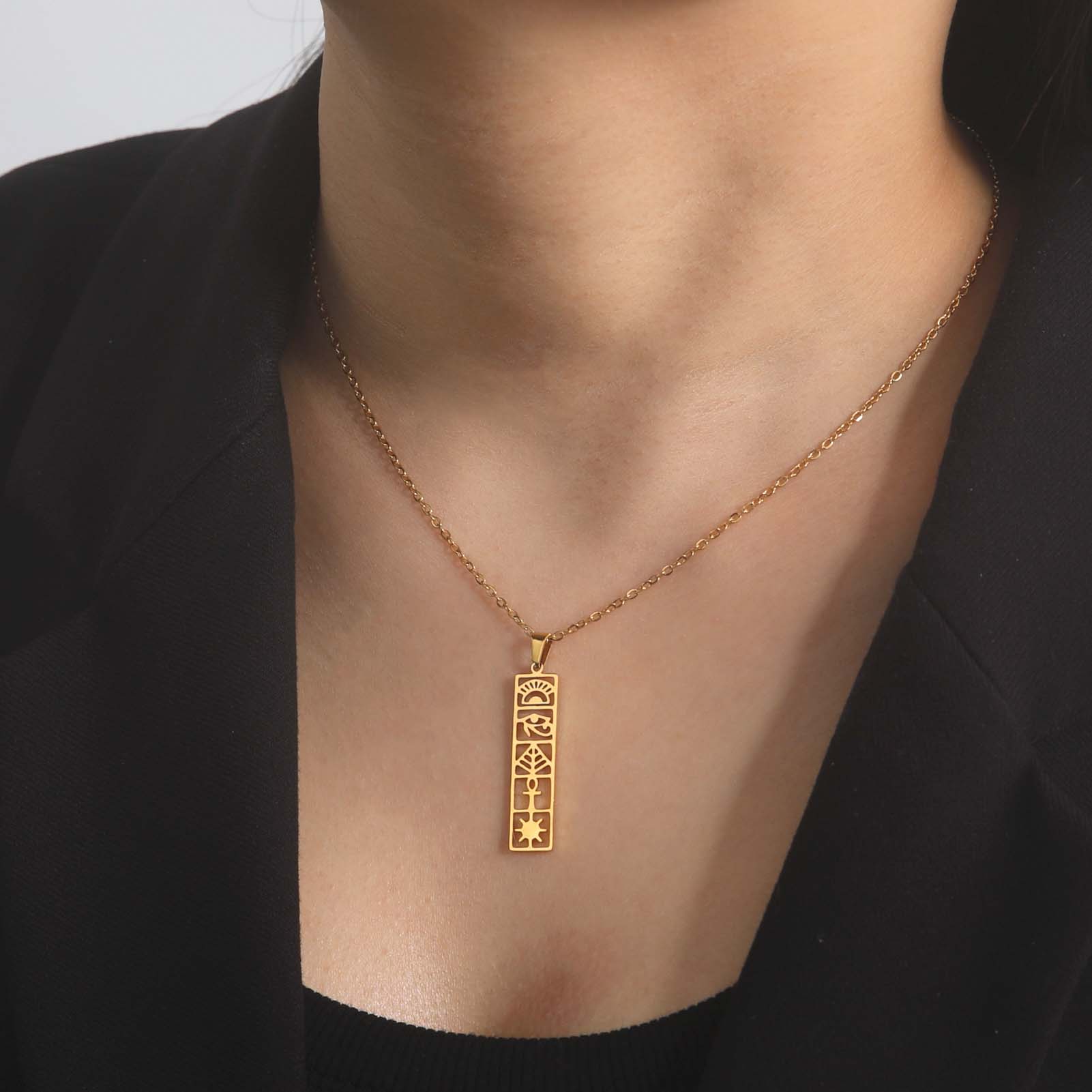 Skyrim-collar de jeroglíficos  - Women Accessories Egypt reseña y precio