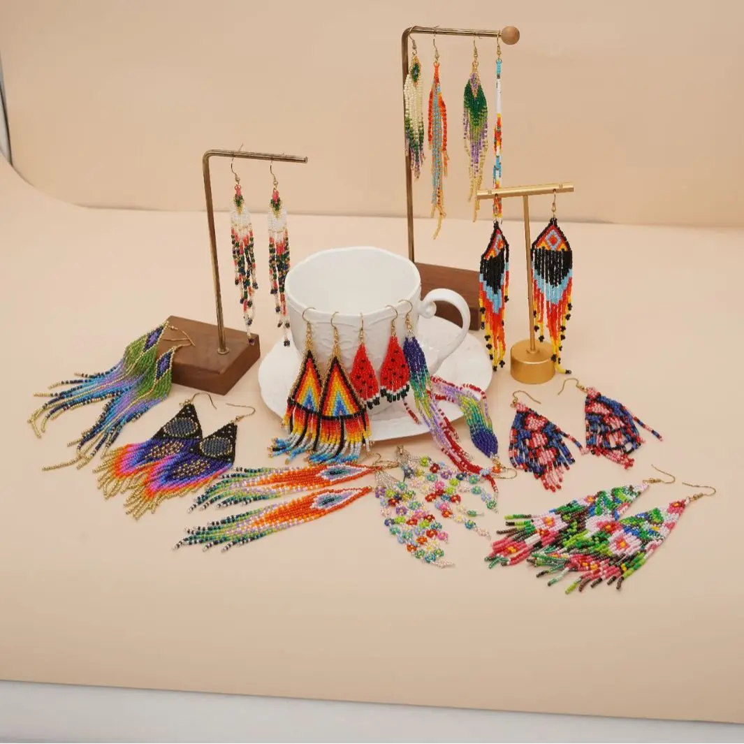 Pendientes de cuentas con borl - Tassel Earrings Boho reseña y precio