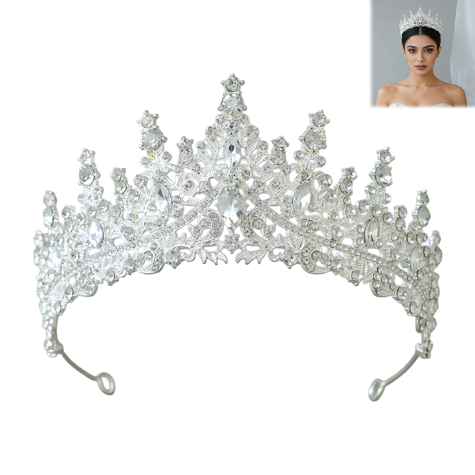 Tocado nupcial con corona de d - Women Accessories For Wedding reseña y precio
